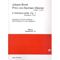 6 Konzerte op.1 Band 2 (Nr.4-6) für Violine, Streicher und Bc