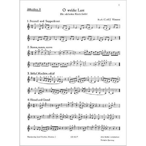 O welche Lust Die schönsten