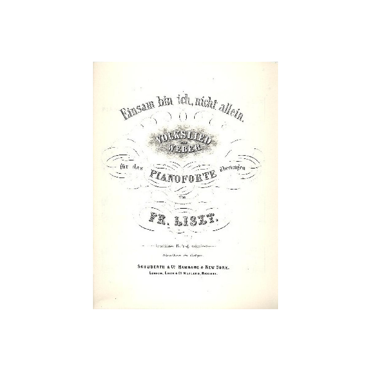 Einsam bin ich nicht allein für Klavier