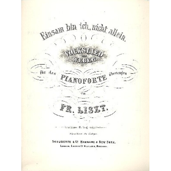 Einsam bin ich nicht allein für Klavier