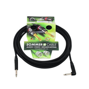 Sommer Cable jack cable 6.3 mono 1x 90° 6m sw Neutrik