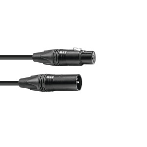 Psso DMX cable XLR 3-pin 1.5m sw Neutrik black plugs
