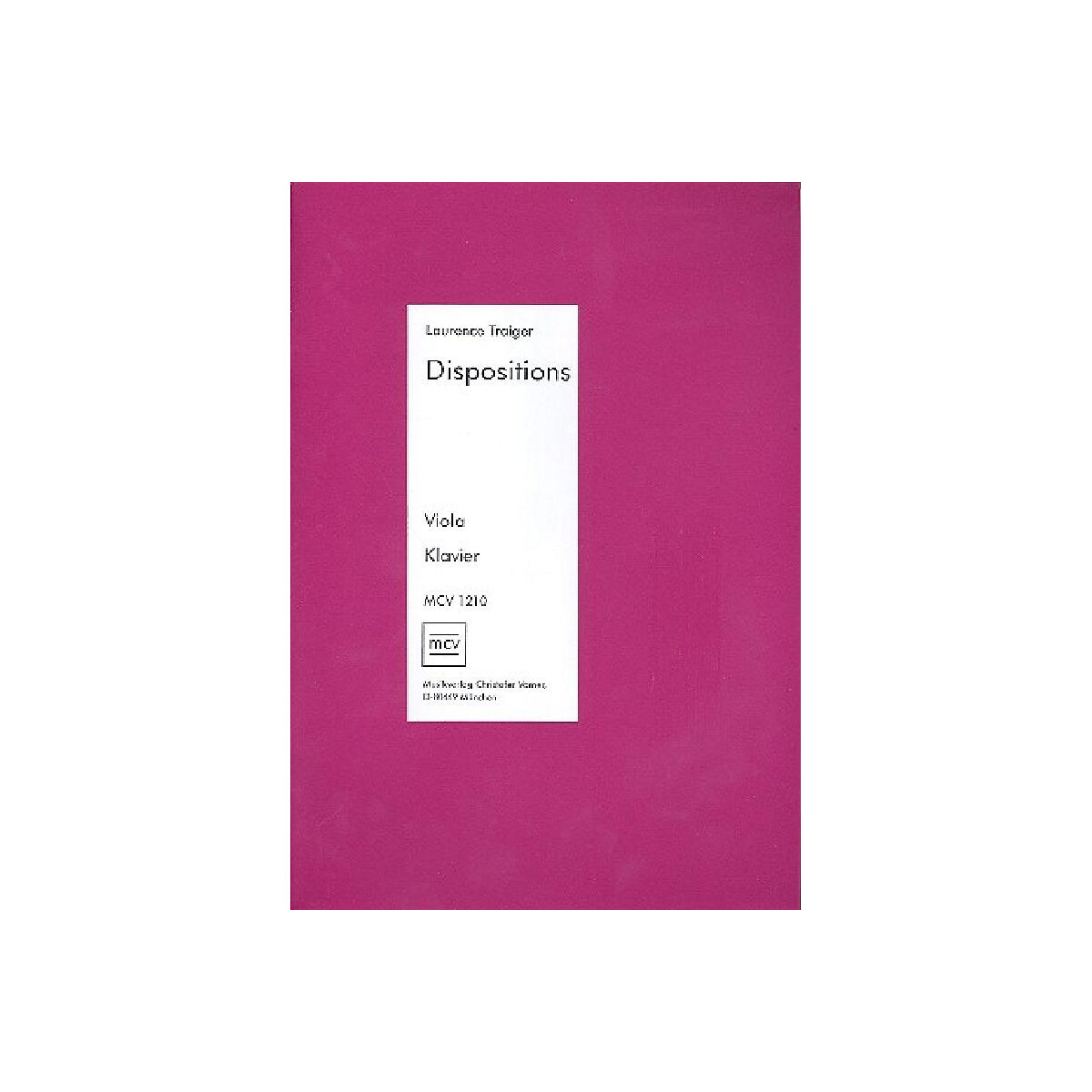 Dispositions für Viola und Klavier box
