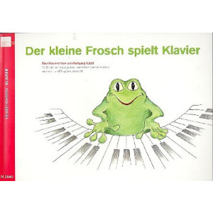 Der kleine Frosch spielt Klavier