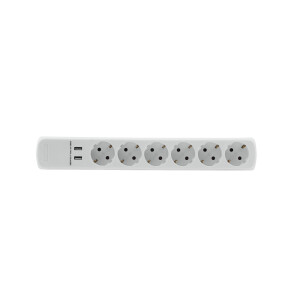 Eurolite Steckdosenleiste 6-fach + 2 USB sw