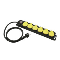 Eurolite Steckdosenleiste 6-fach IP44 sw 10m