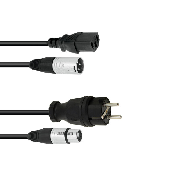 Psso combination cable protective contact/XLR 5m