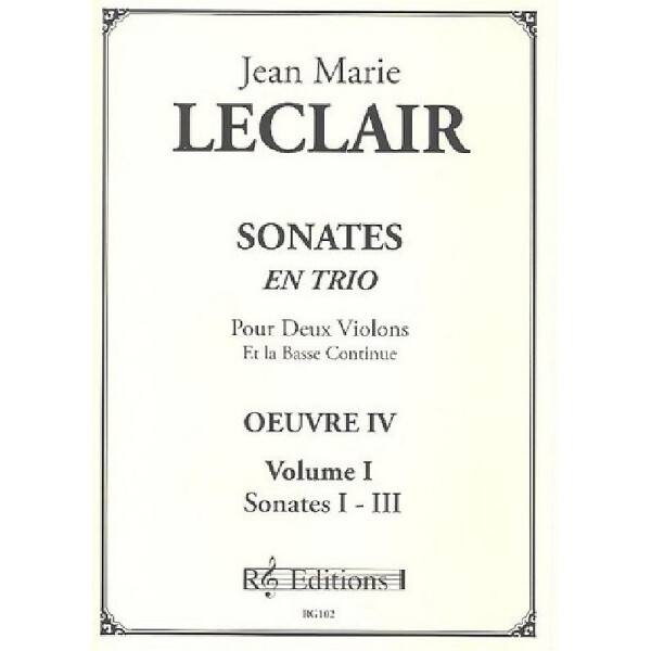 Sonates en trio op.4 vol.1