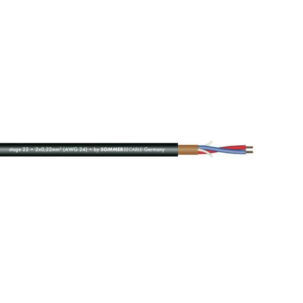 Sommer Cable Mikrofonkabel 2x0,22 100m sw Stage 22