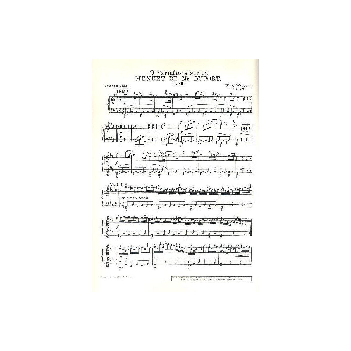 Variations sur un Menuet e Mr. Duport KV573