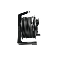 Psso DMX Kabeltrommel XLR 50m sw Neutrik 2x0,22