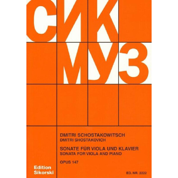 Sonate op.147 für Viola und Klavier