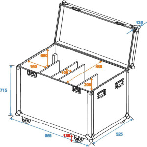 Roadinger Flightcase 8x Audience Blinder 2xCOB