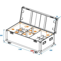 Roadinger flight case 8x ML-56/ML-64
