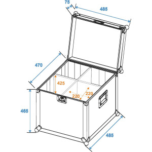 Roadinger Flightcase 4x PAR-56 Spot lang Haken