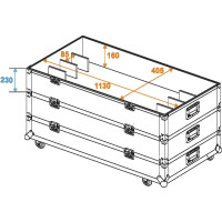 Roadinger Flightcase 12x LED strip size L