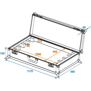 Roadinger Flightcase EC-B252 4x LED BAR-252 RGB