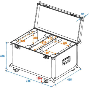 Roadinger flight case 2x TMH-X25