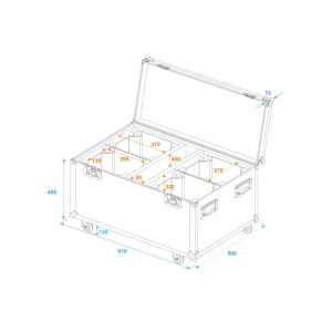Roadinger Flightcase 4x EYE-19 / EYE-740