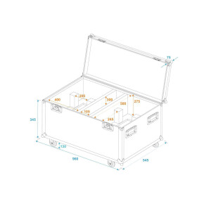 Roadinger flight case 2x THA-250F