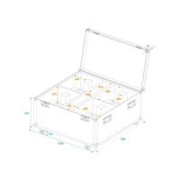 Roadinger flight case 4x THA-250F