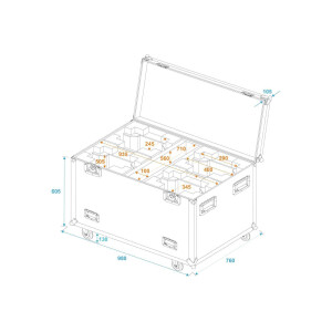 Roadinger Flightcase 4x PLB-280
