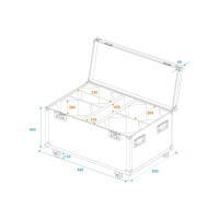 Roadinger Flightcase 4x LED THA-100F/THA-120PC with wheels