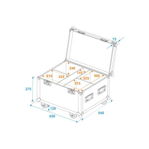 Roadinger Flightcase 4x LED IP PAR 12x12W HCL mit Rollen
