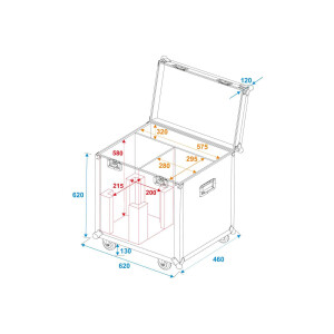 Roadinger Flightcase 2x LED PFE-250