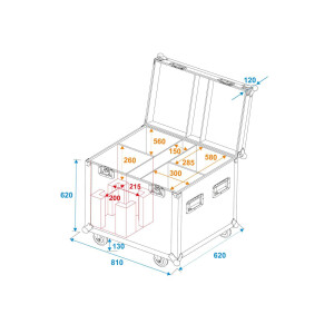 Roadinger Flightcase 4x LED PFE-250