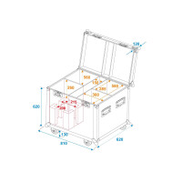 Roadinger Flightcase 4x LED PFE-250