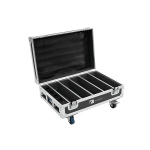 Roadinger Flightcase 4x AKKU BAR-6 Glow QCL Flex QuickDMX with charging function