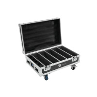 Roadinger Flightcase 4x AKKU BAR-6 Glow QCL Flex QuickDMX with charging function