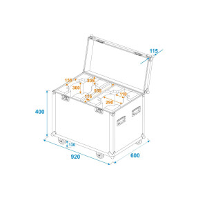 Roadinger Flightcase 2x LED TMH-X19 Moving head
