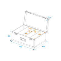 Roadinger Flightcase 4x LED CBB-4