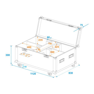 Roadinger Flightcase 4x LED THA-150F theater spot