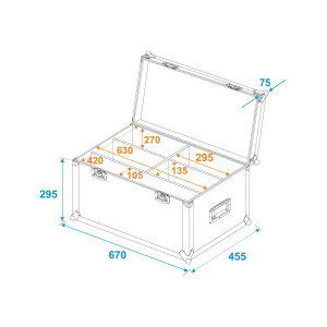 Roadinger Flightcase 4x LED 4/7C-12 Silent Slim Spot