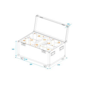 Roadinger Flightcase 4x LED TMH-X4 PRO