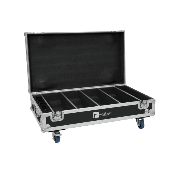 Roadinger Flightcase 4x AKKU BAR-6 QCL with charging function