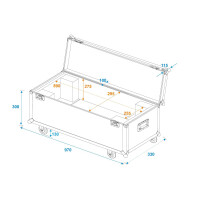 Roadinger Flightcase 1x LED SL-350 MZF DMX Search Light mit Rollen