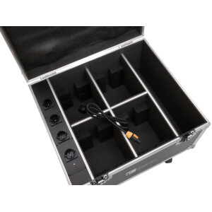Roadinger Flightcase 4x AKKU IP PAR 7 QCL WDMX mit Ladefunktion