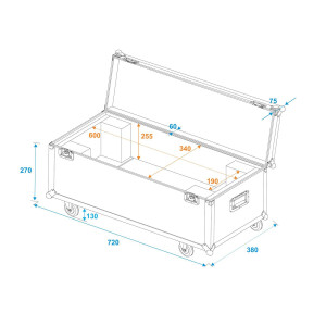 Roadinger Flightcase 1x LED SL-350/SL-160 with wheels