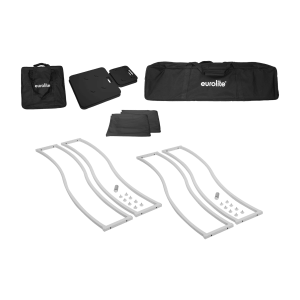 Eurolite 2x Stage Stand 150cm curved incl. cover and bag, black