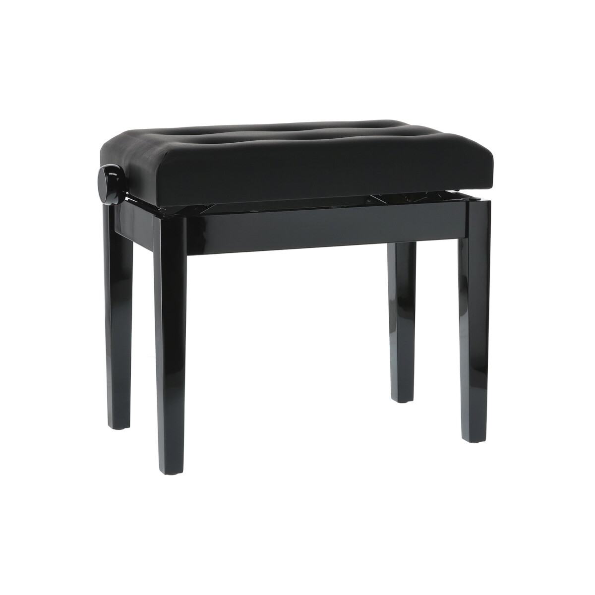 Gewa piano bench deluxe black high gloss cover black faux...