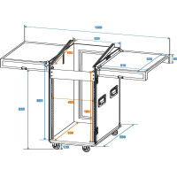 Roadinger Spezial-Kombi-Case TA-1, 18HE mit Rollen