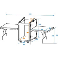 Roadinger Spezial-Stage-Case TD-3 mit Rollen