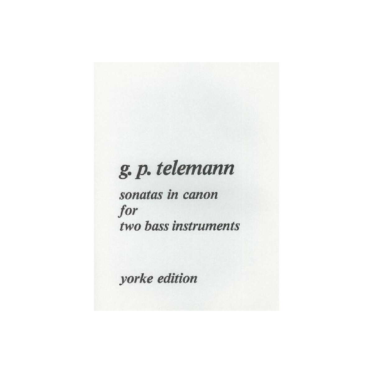 Sonatas in Canon vol.1 for 2 bass