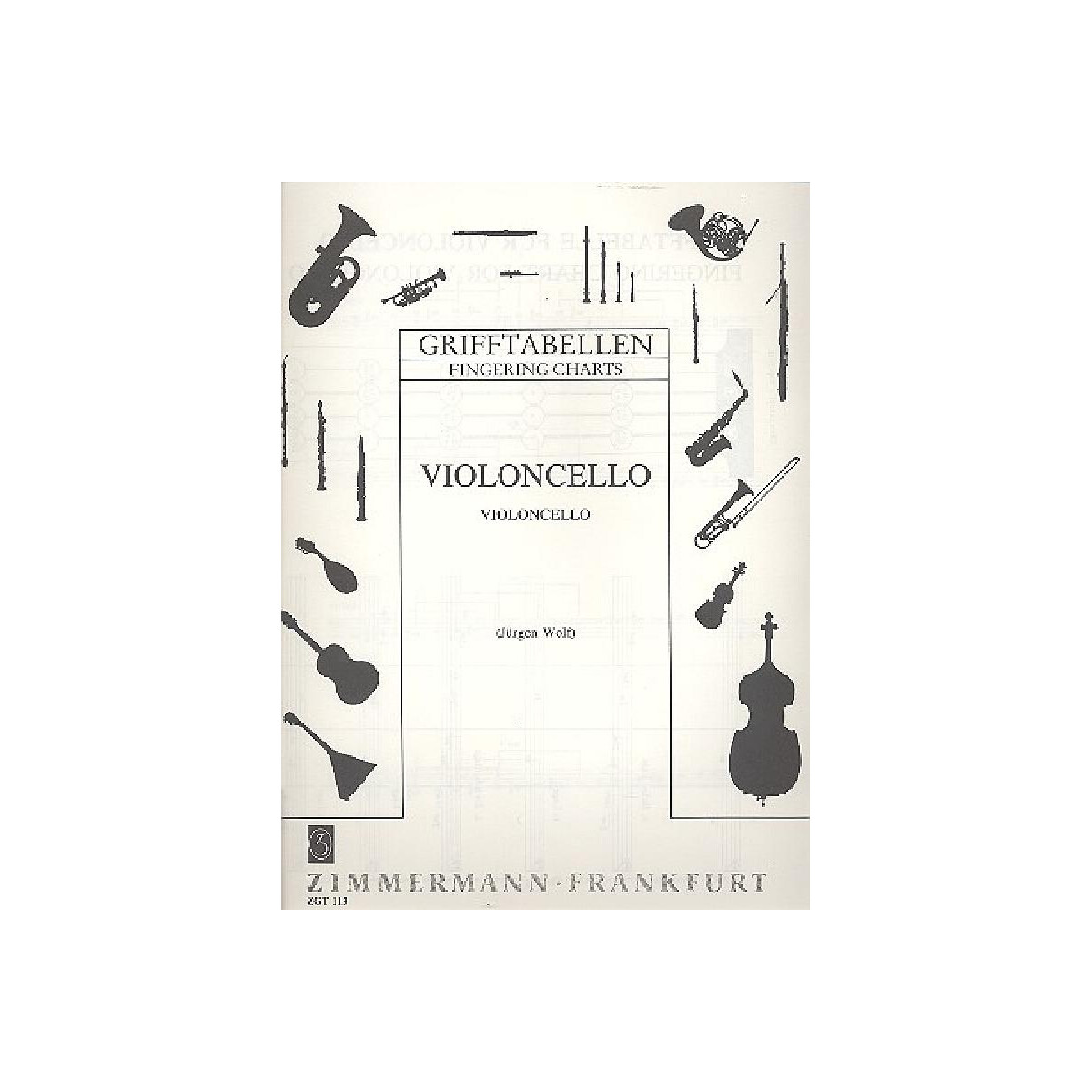 Grifftabelle für Violoncello box