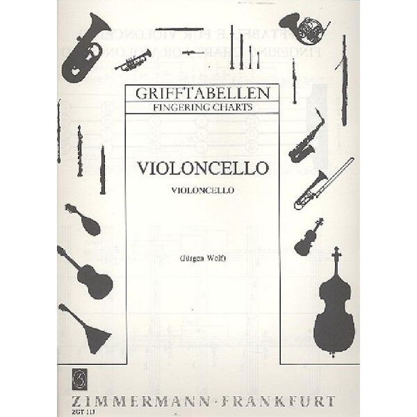 Grifftabelle für Violoncello