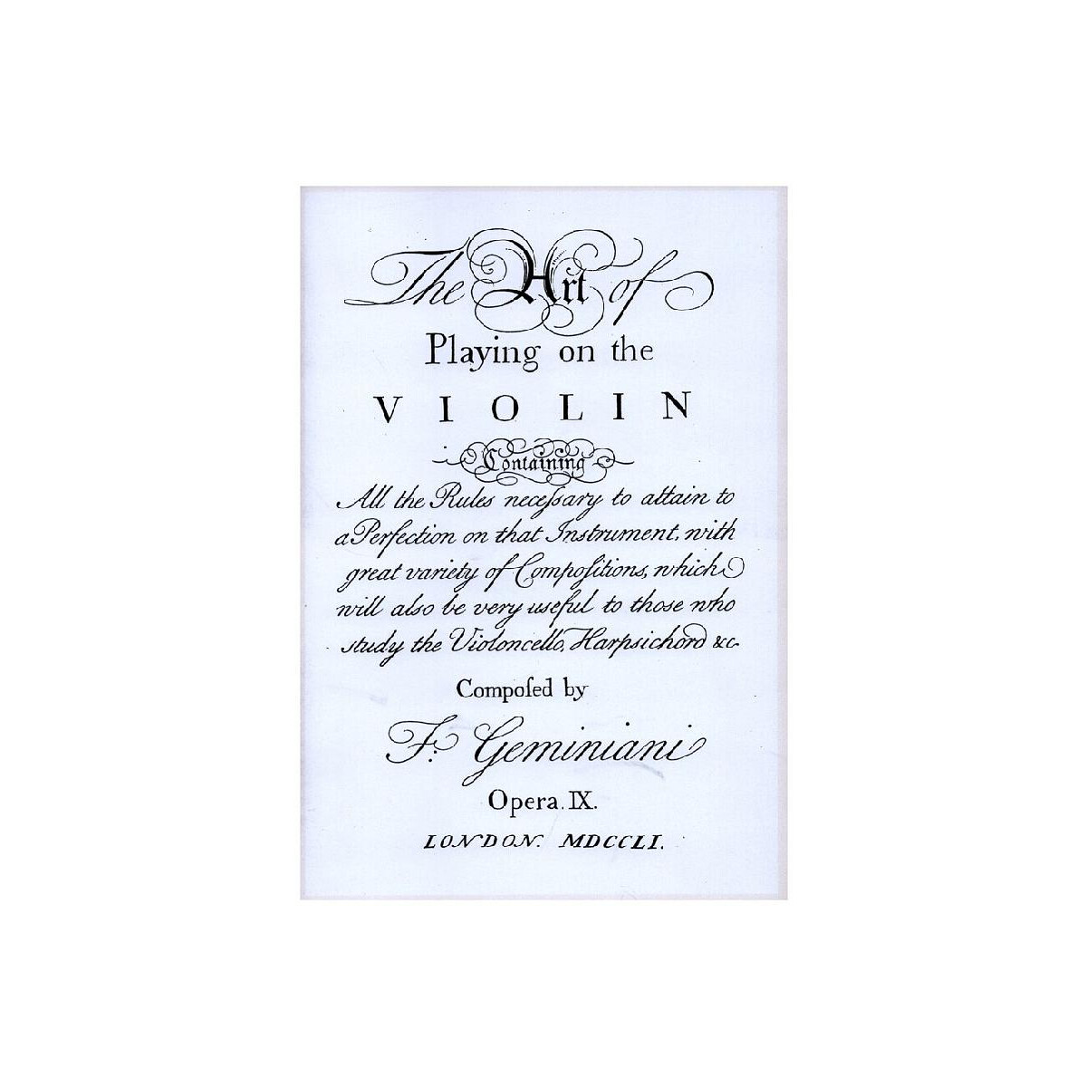 The Art of Playing on the Violin op.9